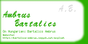 ambrus bartalics business card